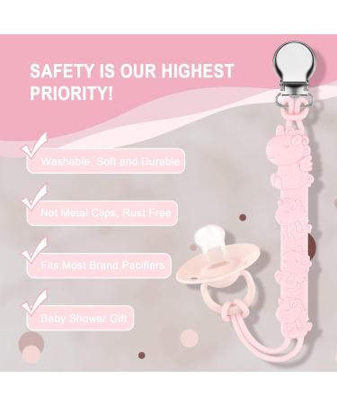 Kowlone Koala Bear Silicone Dummy Clip | Binky Holder Set for Teething Baby | 1-Piece Design | Pink/Grey/Blue - Buy Online on SooperMarket.com