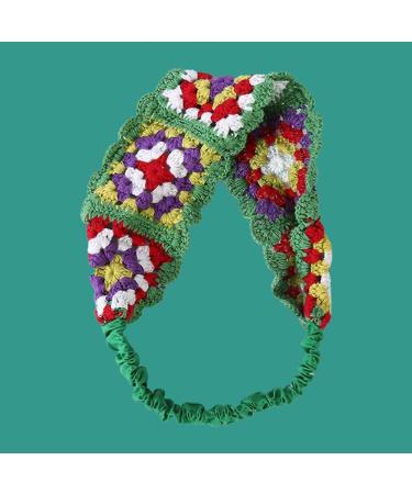 JSGHGDF Crochet Headband Hollow Kerchief with Stretchy Hair Rope Ethnic Flower Pattern Turban for Girls Photo Props White - Buy Online on SooperMarket.com