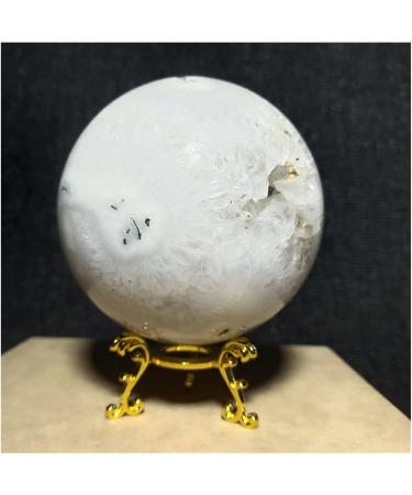 Natural Crystal Rough Natural Sphere Natural White Crystal Cave Moss Water Grass Agate Ball Feng Shui Reiki Home Decoration 1pc 1100-1200g - Buy Online on SooperMarket.com
