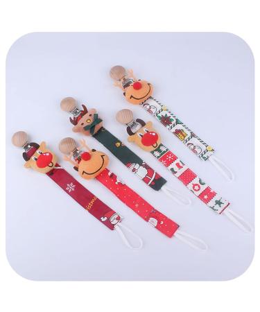 TIAN-K Christmas Elk Pacifier Chain | Cotton Teething Toy for Newborns | International Shipping - Buy Online on SooperMarket.com