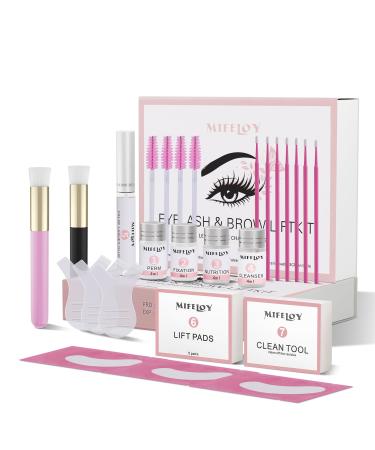Eyelash Brow Lifting Kit Eye Lash Perm Kit Curling Perming Wave Eyelashes Professional Lashes Extension Set Semi Permanent Eyebrow Lamination DIY Beauty Tools for Women Beginner Salon Home Use