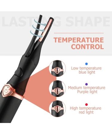 Heated Eyelash Curler - Rapid Heated Eyelash Curlers | Portable Heated Lash Curler with Temperature Control Function for Hurtless Quick Natural Curling Long Lasting Eye Lashes - Buy Online on SooperMarket.com