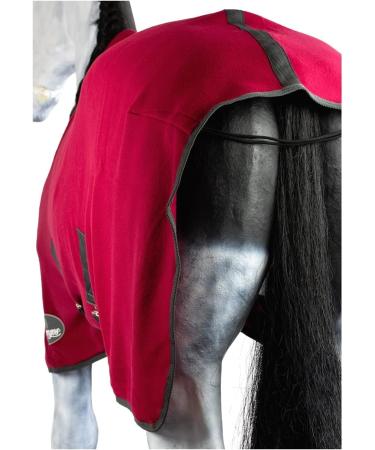 Marengos Sweat Rug - Breathable Fleece Transport Blanket for Horses with Removable Cross Strap - Pomegranate 115cm - Buy Online on SooperMarket.com