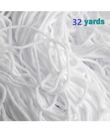 Elastic Strap White Earloop Cord 1/8-Inch (32Yard) - Stretchy Handmade Sewing String - Buy Online on SooperMarket.com