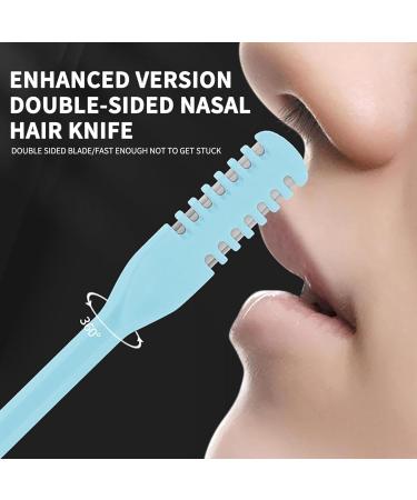 2-in-1 Nasal Hair Cutter | Upgraded Manual Nose Hair Trimmer | 360 Rotating Nose Hair Trimmer for Men & Women | Double-Sided Nose Hair Knife - A-white - Buy Online on SooperMarket.com