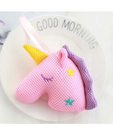 Heallily Unicorn Bath Sponge Pouf Exfoliating Loofah 2pcs for Women Girls - White Pink - Buy Online on SooperMarket.com