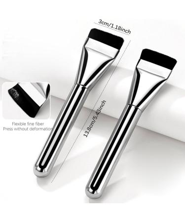 Flat Foundation Brush 5.4'' Flat Makeup Brush Thin Blade Liquid Foundation Brush Soft Bristles Contour Brush Concealer Brush for Streak-Free Coverage Natural - Buy Online on SooperMarket.com