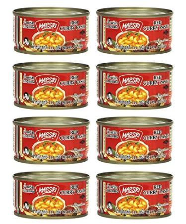 Maesri Thai Red Curry Paste - 4 oz (Pack of 8)