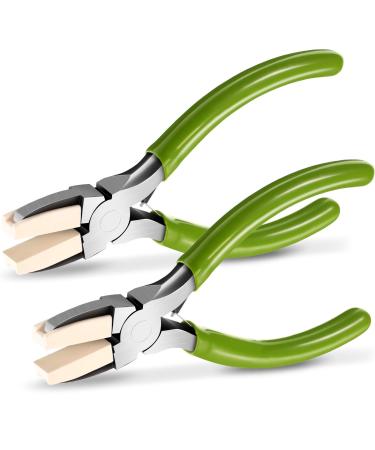2 Packs Nylon Nose Pliers Double Nylon Pliers Carbon Steel Jewelry Pliers DIY Tools for Beading Looping Shaping Wire Jewelry Making and Other Crafts 5.3 Inch