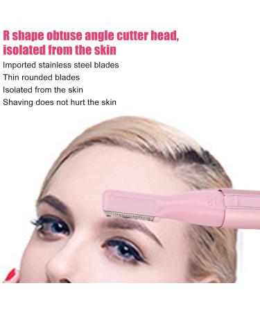 Eyebrow Trimmer for Sensitive Skin - Portable Mini Electric Facial Hair Remover | Pink Aluminum | Shop Internationally - Buy Online on SooperMarket.com
