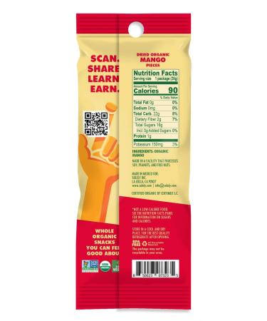 Solely Dried Organic Mango Pieces 1oz - 10 pouches - Buy Online on SooperMarket.com