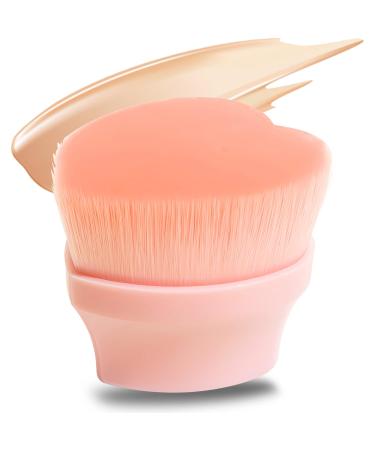 Foundation Makeup Brush Flat Top Kabuki Heart Shape Face Blush Brush (Pink)