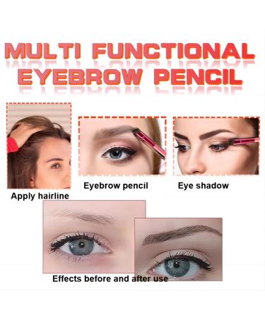 4 PCS 4D Hair Stroke Brow Stamp & Brush Set - Multifunction Ultra-thin Angled Eyebrow Makeup Brushes - Buy Online on SooperMarket.com