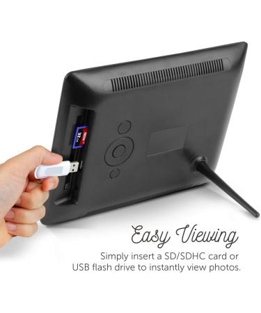 Aluratek 8 Inch LCD Digital Photo Frame - Auto Slideshow, USB/SD/SDHC, Black - Buy Online on SooperMarket.com