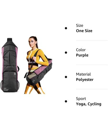 WARRIOR2 Yoga Mat Holder Carrier Backpack | Fits 1/2 Inch Thick Mat | Large Pockets & Water Bottle Holders | Purple Yoga Mat Bag for Men Women | Gym, Sport, Travel - Buy Online on SooperMarket.com