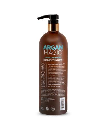 Argan Magic Ultra Hydrating Conditioner - Repairs Dry Damaged Hair - Improves Hair Health - Color Safe - Made in USA - Paraben & Cruelty Free 32oz - Buy Online on SooperMarket.com