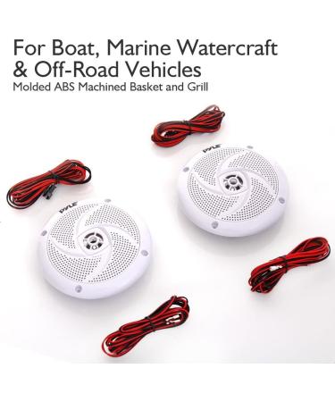 Pyle 240W 6.5 Low-Profile Waterproof Marine Speakers - 1 Pair Slim Style Outdoor Audio System w/ Illuminating LED Lights - Buy Online on SooperMarket.com