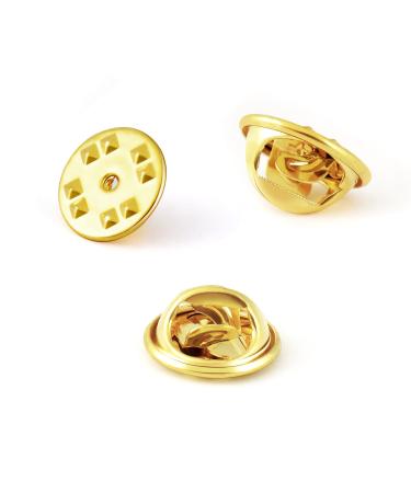 Pin Backs  Lapel Pin Backs  50PCS Brass Metal Pin Backings for Brooch Tie Hat Badge Insignia  Gold