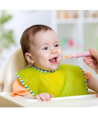 Vicloon Baby Fork and Spoon Set - 2Pcs Silicone Weaning Spoon for Self Feeding - Easy Grip Toddler Cutlery Kit - Soft Infant Utensils (Pink) - Buy Online on SooperMarket.com