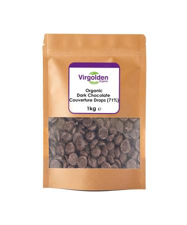 Organic Dark Chocolate Couverture Drops (71%) 1kg by Virgolden Organic