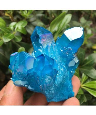 Natural Crystal Rough Sky Blue Flame Water Ring Quartz Crystal Rainbow Bismuth Silicon Cluster - Buy Online on SooperMarket.com