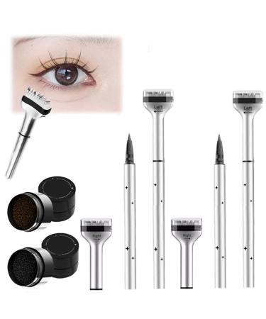 Lower Lash Stamp - Waterproof Eyelash Stamp Kit 2-in-1 Waterproof Sweatproof Eyeliner Quick Eye Makeup Tool Liquid Eye Liner Stamp Eyeliner Pencil for Bottom Lashes(Mix set)