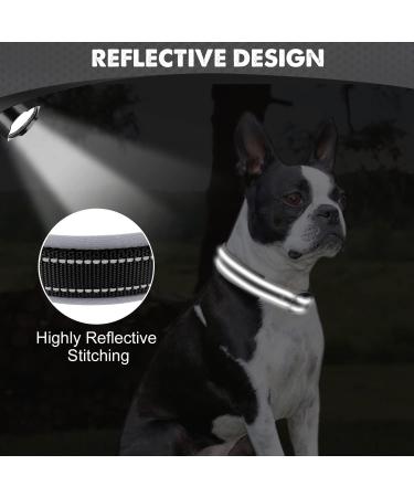 Joytale Softly Padded Neoprene Dog Collar for Medium Dogs - Reflective Nylon Wide Collar Black (1 Pack) - Buy Online on SooperMarket.com