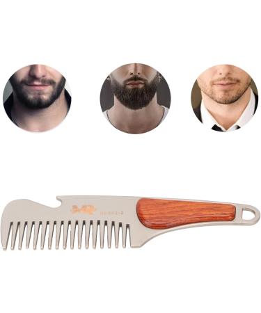 Stainless Steel Hair & Beard Comb - Multipurpose Sandalwood Pocket Moustache Comb for Grooming - Buy Online on SooperMarket.com