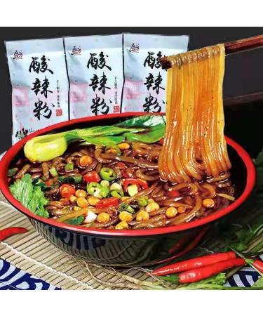 Chongqing specialty hot&sour sweet potato vermicelli noodles Hot hot pot noodles 252g Dry noodles Spicy red oil Rice noodles Delicious noodles soup Chinese leisure snack foods Luosifen (2 bags)