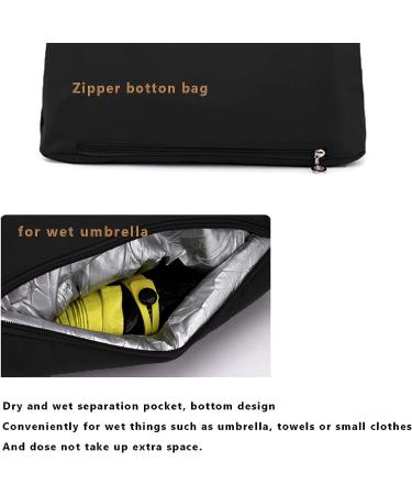 WITERY Women's Black Oxford Nylon Tote Bag - Waterproof Large Shoulder Handbag - Buy Online on SooperMarket.com