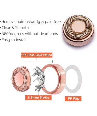 Gen 1 Facial Hair Remover Replacement Heads - Compatible with Finishing Touch Flawless Tool - 2 Count, 18K Gold-Plated Rose Gold - Buy Online on SooperMarket.com