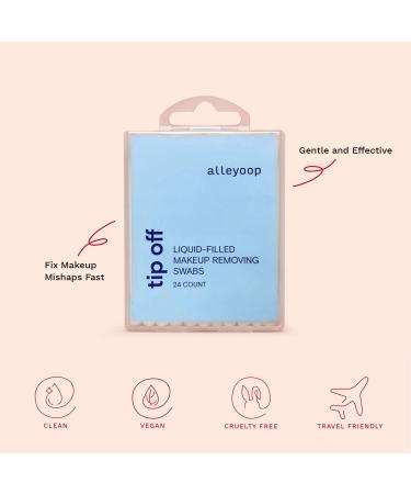Alleyoop Tip Off Liquid-Filled Makeup Removing Swabs - 3-Pack x 24 Count | Aloe Vera for Calming and Soothing Skin - Buy Online on SooperMarket.com