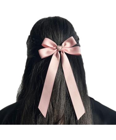 JSGHGDF Bowknot Hair Clip Heart Long Ribbon Bowknot Shape Hair Clip for Girl Spring Styling Tiaras Pink - Buy Online on SooperMarket.com
