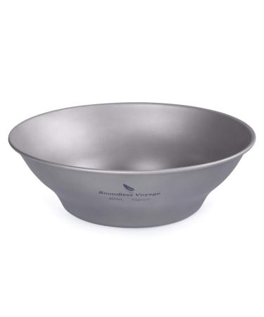 Boundless Voyage Titanium Dish Plate with Mesh Bag Outdoor Titanium Dishware and Utensils Mess Kit Titanium Single-Walled Bowl for Camping Backpack Hiking Ti15165B-S