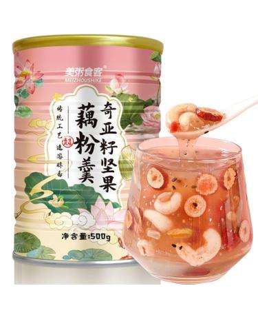 500g x 1can Tremella Soup Sweet Scented osmanthus Instant Lotus Root Starch Soup Fruits Breakfast Porridge nut and Lotus Root Powder Chia Seed Nut Lotus Powder 1 Count (Pack of 1)
