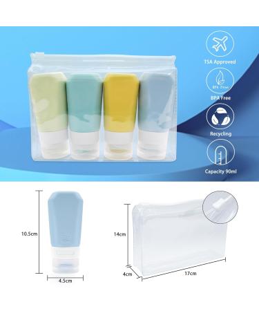 Silicone Travel Bottles Set - TSA-Approved 4 Pack for Shampoo Lotion & More - Leak-Proof Travel Accessories - Buy Online on SooperMarket.com