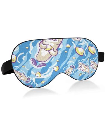 Haskirky Light Blocking Eye Mask Breathable and Adjustable Adult Men and Women Travel on Business Trips Yoga Meditation Light Smooth Comfortable Eye Mask Office Deep Sleep Goodies Cute Cattoon Sea