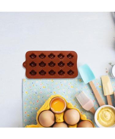 HOMSFOU 8 Pcs Chocolate Mold Cookie Baking Candy Making Molds Maple Leaf Mold Silicone Chocolate Rose Chocolate Silicone Cookie Mini Semi Sphere Silicone Mold 3D Chewing Gum Spherical 18.5X11CMx4pcs Light Brown 1x4pcs - Buy Online on SooperMarket.com