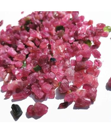 Natural Rough Tourmaline Stones Raw Crystal Stone Chips for Fishbowl Decoration (Color : 200g)