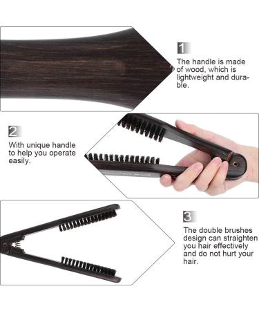 Hairdressing Comb Professional Double Brushes Wooden Anti-static Hair Straightener Tool Hairbrushes DIY for Salon Barber Shop - Buy Online on SooperMarket.com