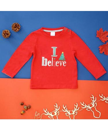 Blade & Rose Christmas Believe Top for Babies & Toddlers | Red | 0-4 Years - Buy Online on SooperMarket.com