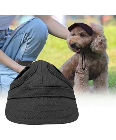 Adjustable Baseball Cap for Pets - Dog Sport Hat with Ear Holes - Summer Travel Dog Sun Hat (L-Black) - Buy Online on SooperMarket.com