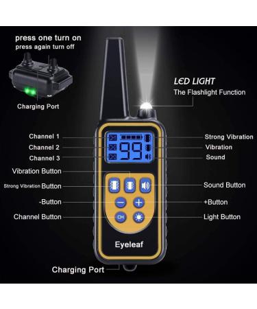 Eyeleaf 2 Dog Training Collar - Remote Control Vibrating & Beep Modes - Rechargeable & Waterproof - Home Dog Training Device - Buy Online on SooperMarket.com