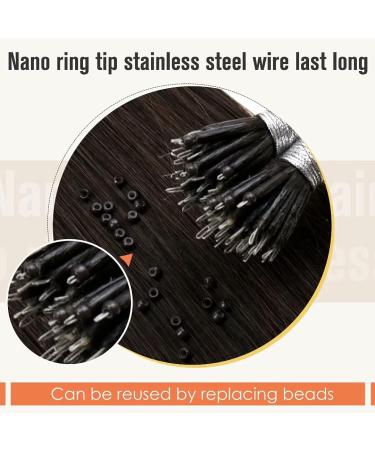 LaaVoo Nano Ring Hair Extensions 18 Inch 50s 50g Darkest Brown Nano Beads Hair Extensions Remy Straight Nano Tip Hair Extensions Real Human Hair #2 18 Inch 1.22Nano#2 - Buy Online on SooperMarket.com