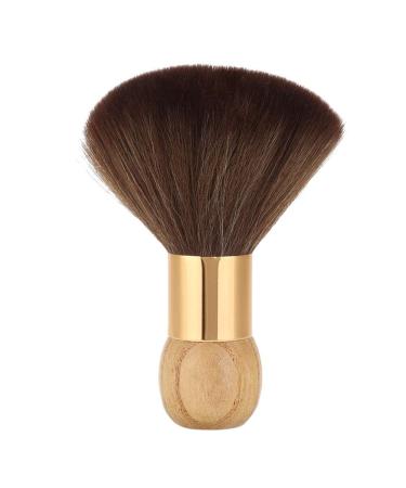 Barber Brush Soft Neck Brush Portable Hairdressing Brushes for Barbers and Hairdressers(Wood color)