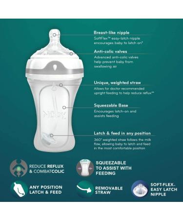 Nuby Comfort 360 Silicone Bottle - 8 Ounce, BPA-Free and Anti-Colic - Buy Online on SooperMarket.com