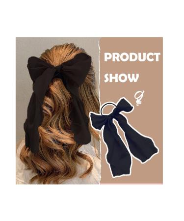 Chiffon Bow Hair Ties Set - 6 Ribbon Scrunchies for Women and Girls - Buy Online on SooperMarket.com