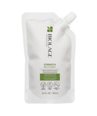 Biolage Strength Recovery Deep Treatment Pack | Conditioning Treatment | For All Damaged Hair Types | Replaces Keratin Dose & Fiber Strong | Vegan | Cruelty-Free | 3.4 Fl. Oz
