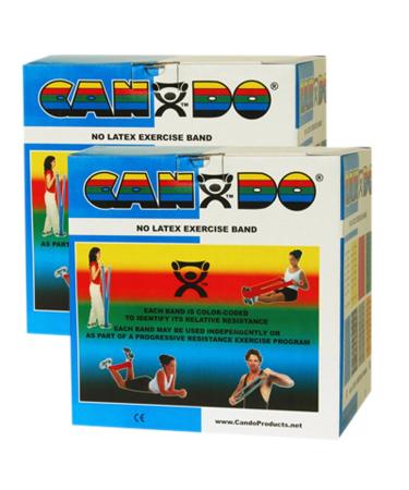 CanDo Twin-Pak Latex-Free Exercise Band Blue 100 Yard