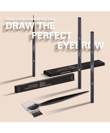3 Pack Waterproof Ultra Precise Dark Brown Eyebrow Pencil Set with Razor - Long-lasting Natural Brows - Microblading Makeup Pen - 3 Count - Buy Online on SooperMarket.com